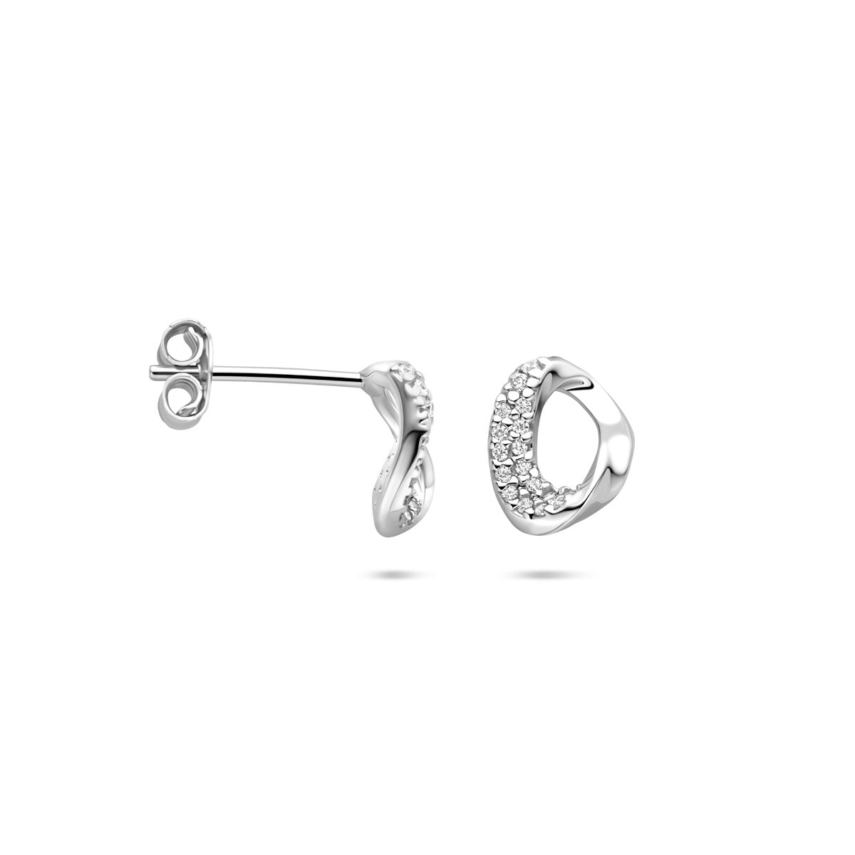 oorknoppen zirkonia 9 mm zilver gerhodineerd