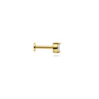flat back piercing ovaal zirkonia 4 mm 1 micron zilver verguld (geel)