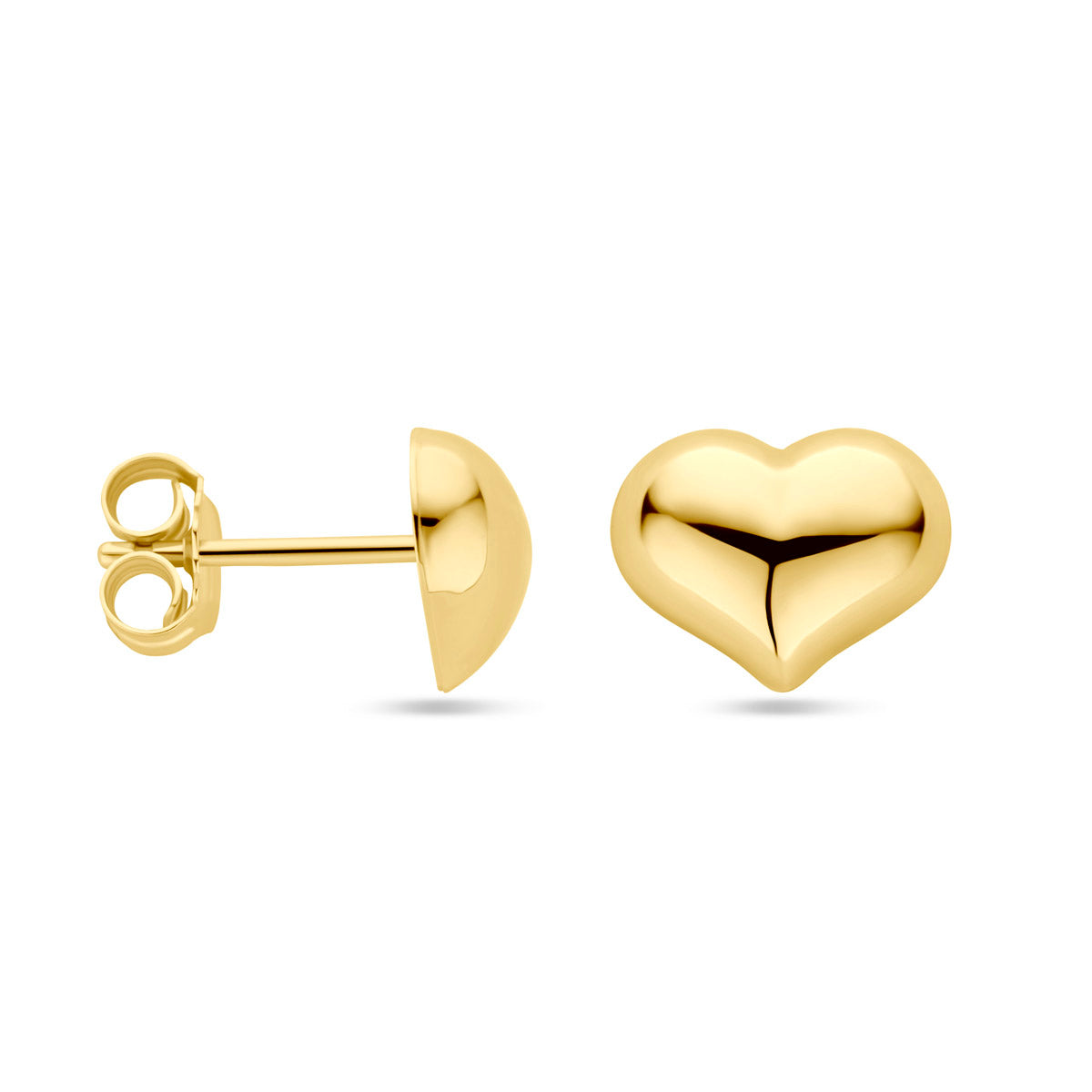 Ohrstecker Herz 8 mm 14K Gelbgold