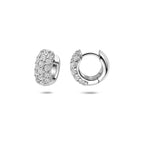 klapoorringen zirkonia 12 mm zilver gerhodineerd