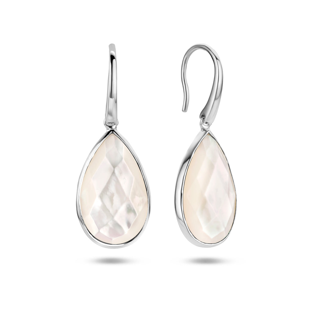 oorhangers parelmoer franse haak zilver gerhodineerd