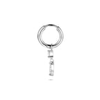 oorring zirkonia per stuk 16 mm zilver gerhodineerd