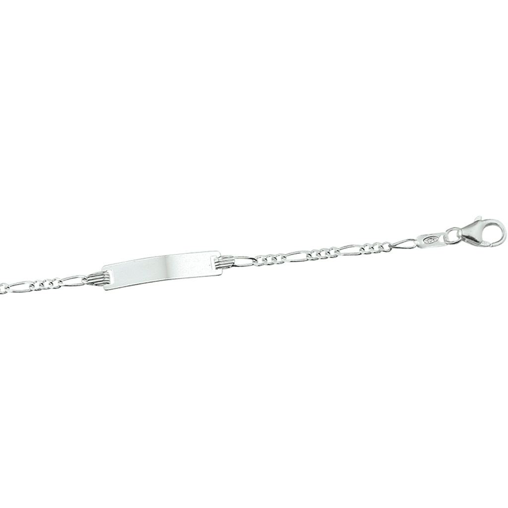 Gravurarmband Figaroplatte 4,2 mm silberweiß