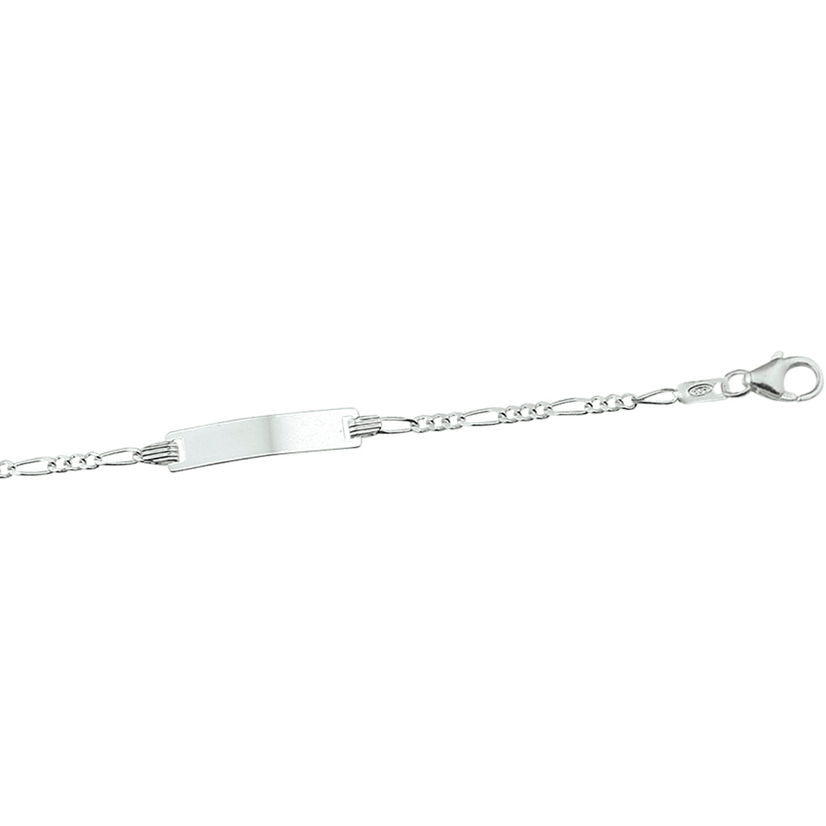 Gravurarmband Figaroplatte 4,2 mm silberweiß