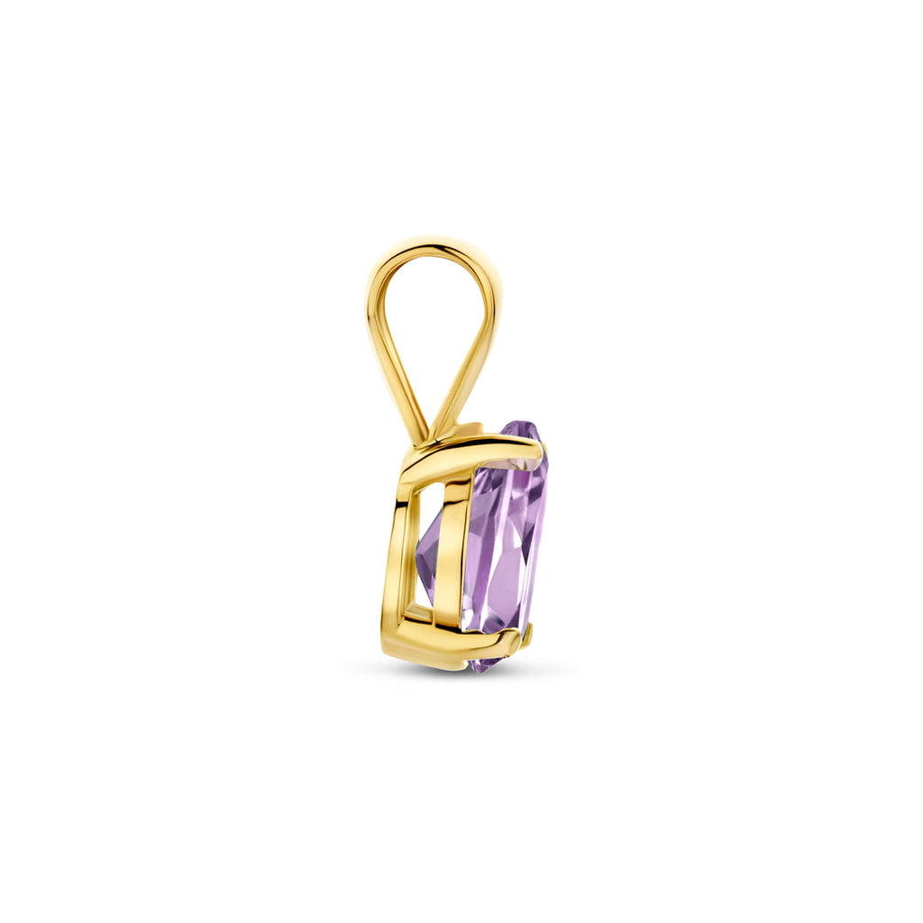 hanger amethist 11 mm 14K geelgoud