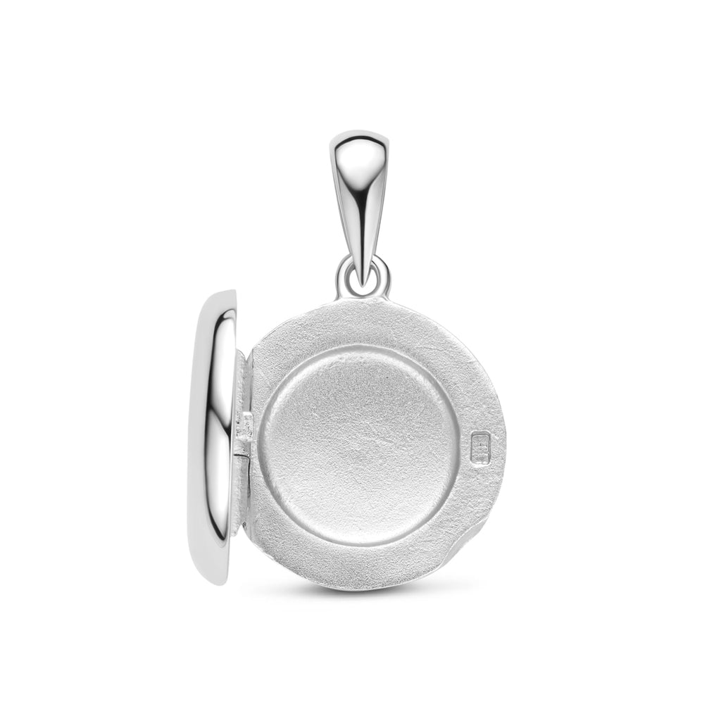 medaillon 12,5 mm zilver gerhodineerd
