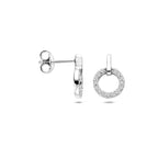 oorknoppen zirkonia 13 mm zilver gerhodineerd