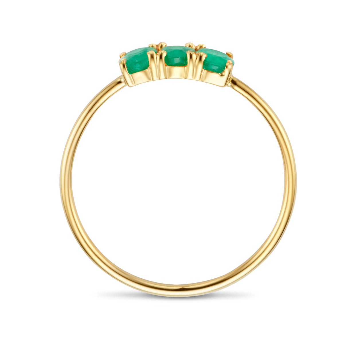 Ring Trilogie Smaragd 14K Gelbgold