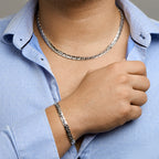 collier gourmette 6,6 mm zilver gerhodineerd