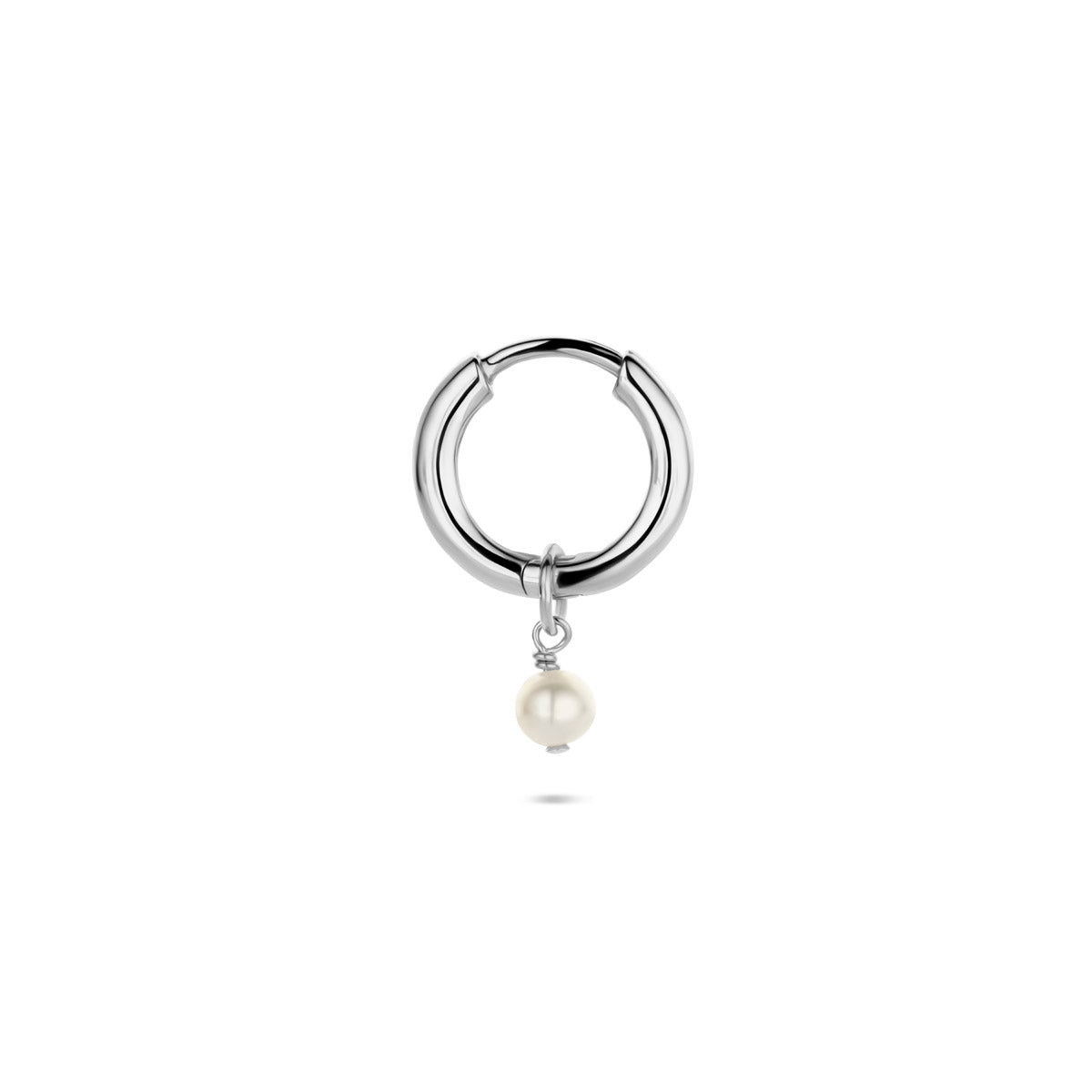 oorring parel per stuk 10 mm zilver gerhodineerd