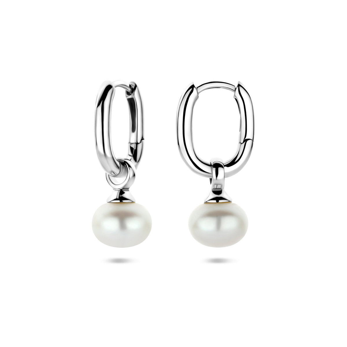 Ohrringe Perle 23 mm Silber rhodiniert