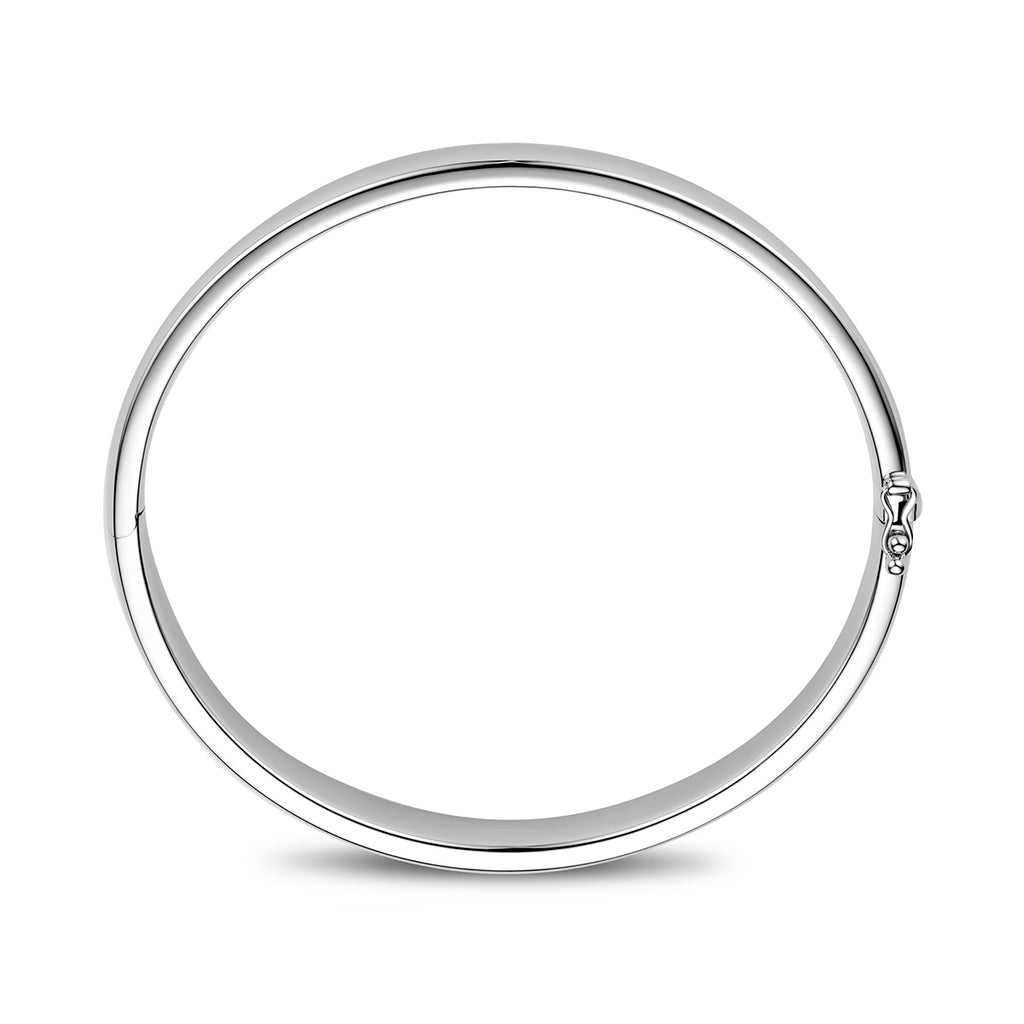 Armreif mit Scharnier, konvexes Rohr 8 mm, silberweiß