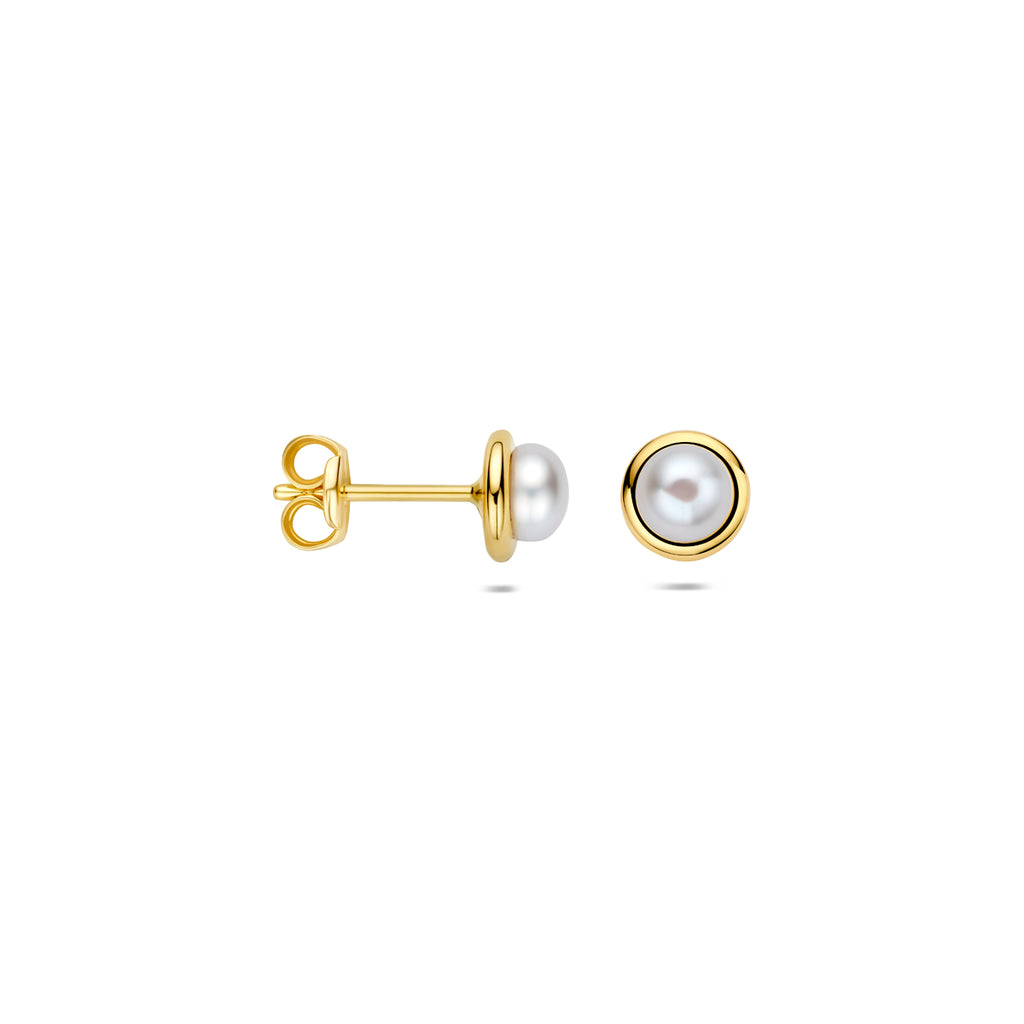 9K Ohrstecker Perle 6 mm 9K Gelb