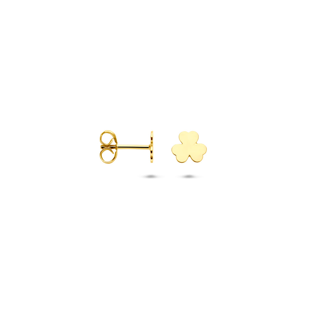 Ohrstecker Kleeblatt 5 mm 14K Gelbgold