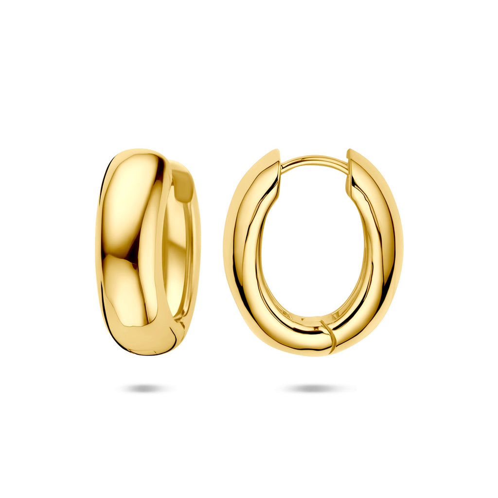 klapoorringen 20 mm 1 micron zilver verguld (geel)