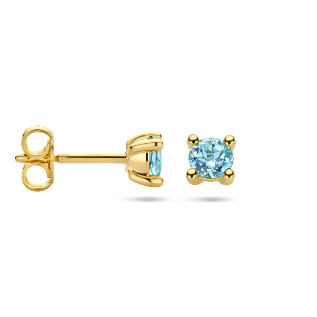 Ohrstecker Blautopas 14K Gelbgold