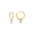 Ohrringe mit Zirkonia-Anhängern 14 mm 14K Gelbgold