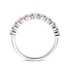 ring wit en roze zirkonia zilver gerhodineerd