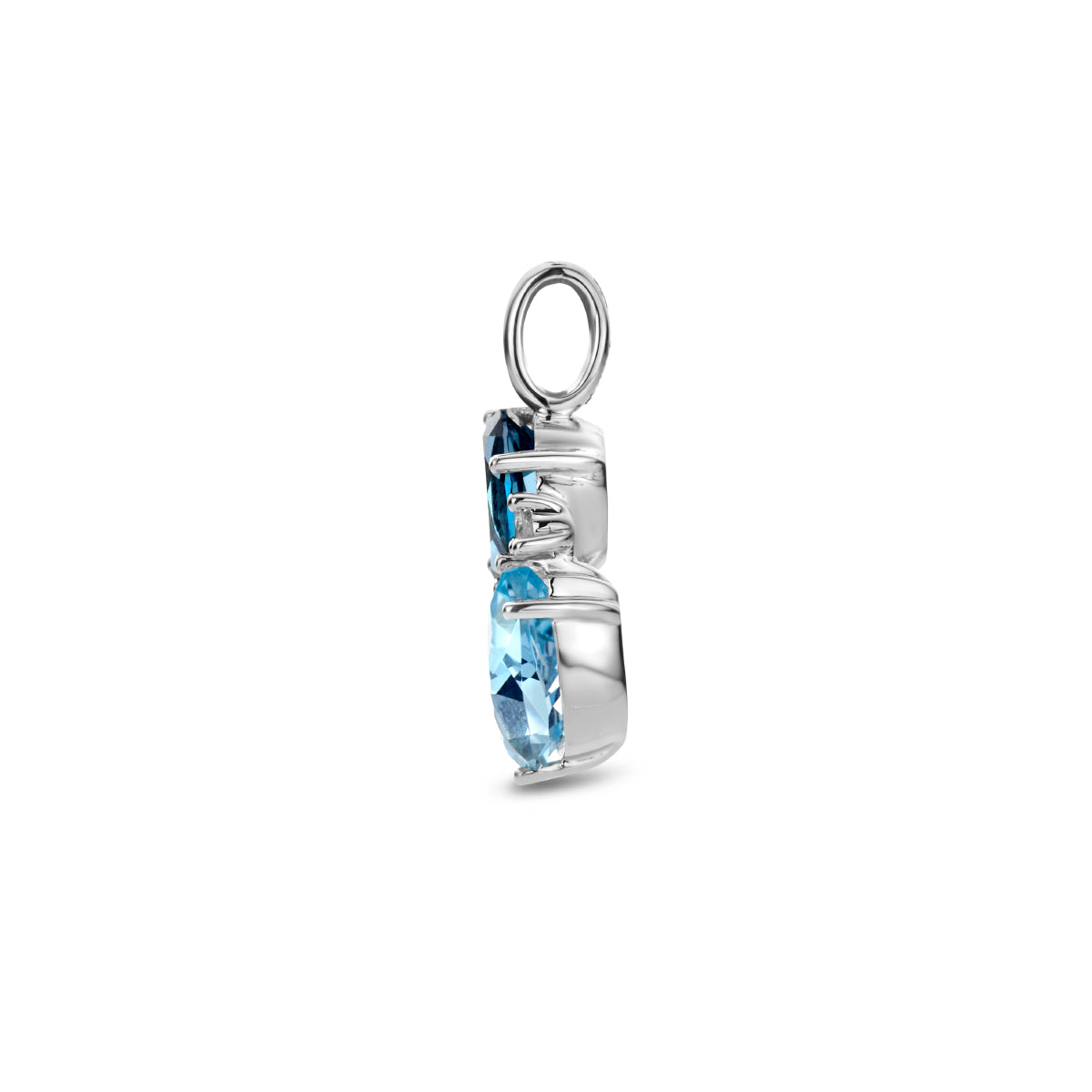Anhänger London Blue Topas, Blauer Topas und Diamant 0.01ct H P1 14K Weißgold