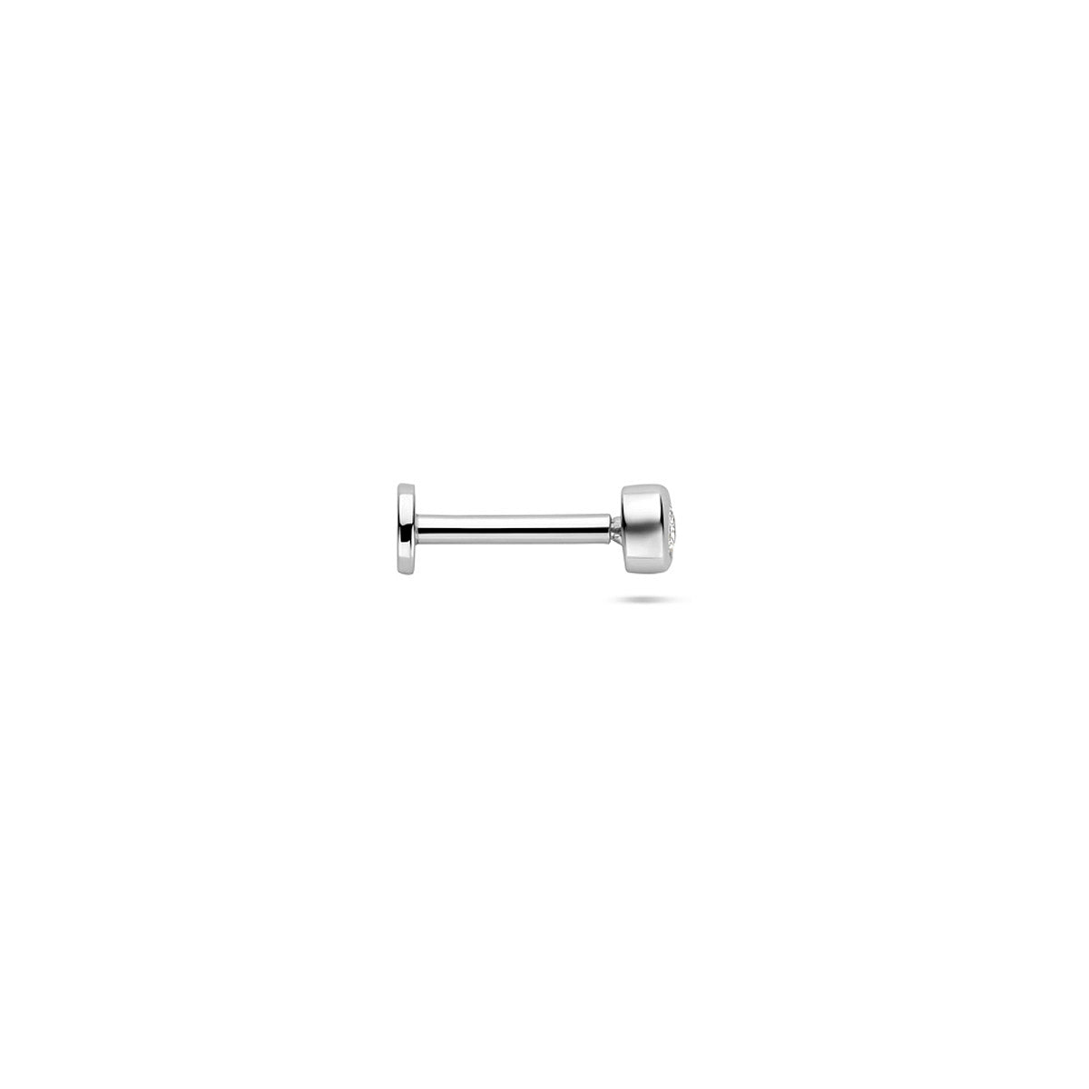 flat back piercing rond zirkonia 3 mm zilver gerhodineerd