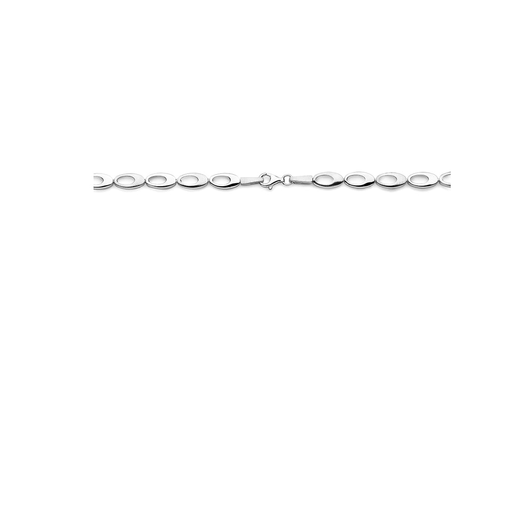 Halskette 7,0 mm 45 cm Poly / mattsilber rhodiniert