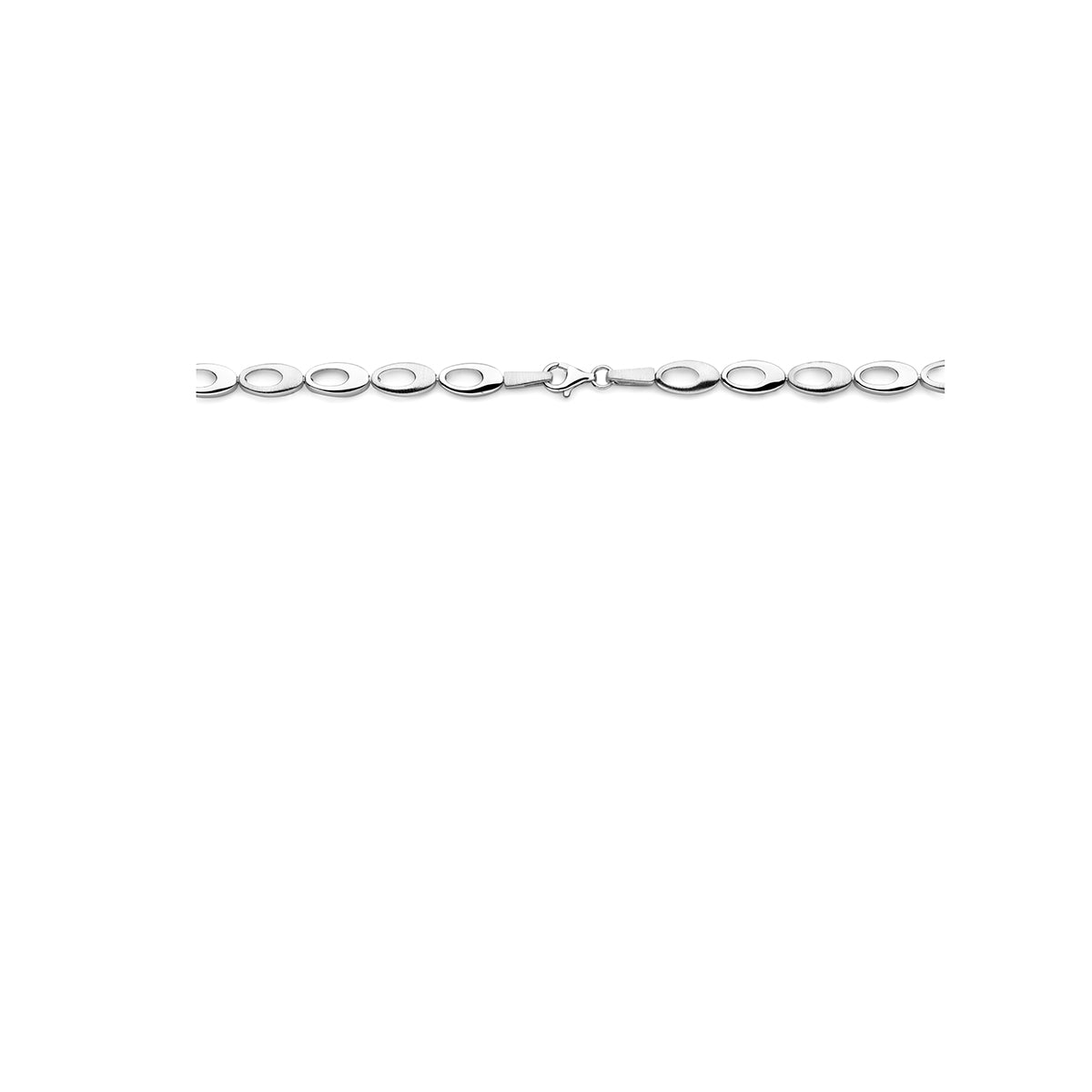 Halskette 7,0 mm 45 cm Poly / mattsilber rhodiniert