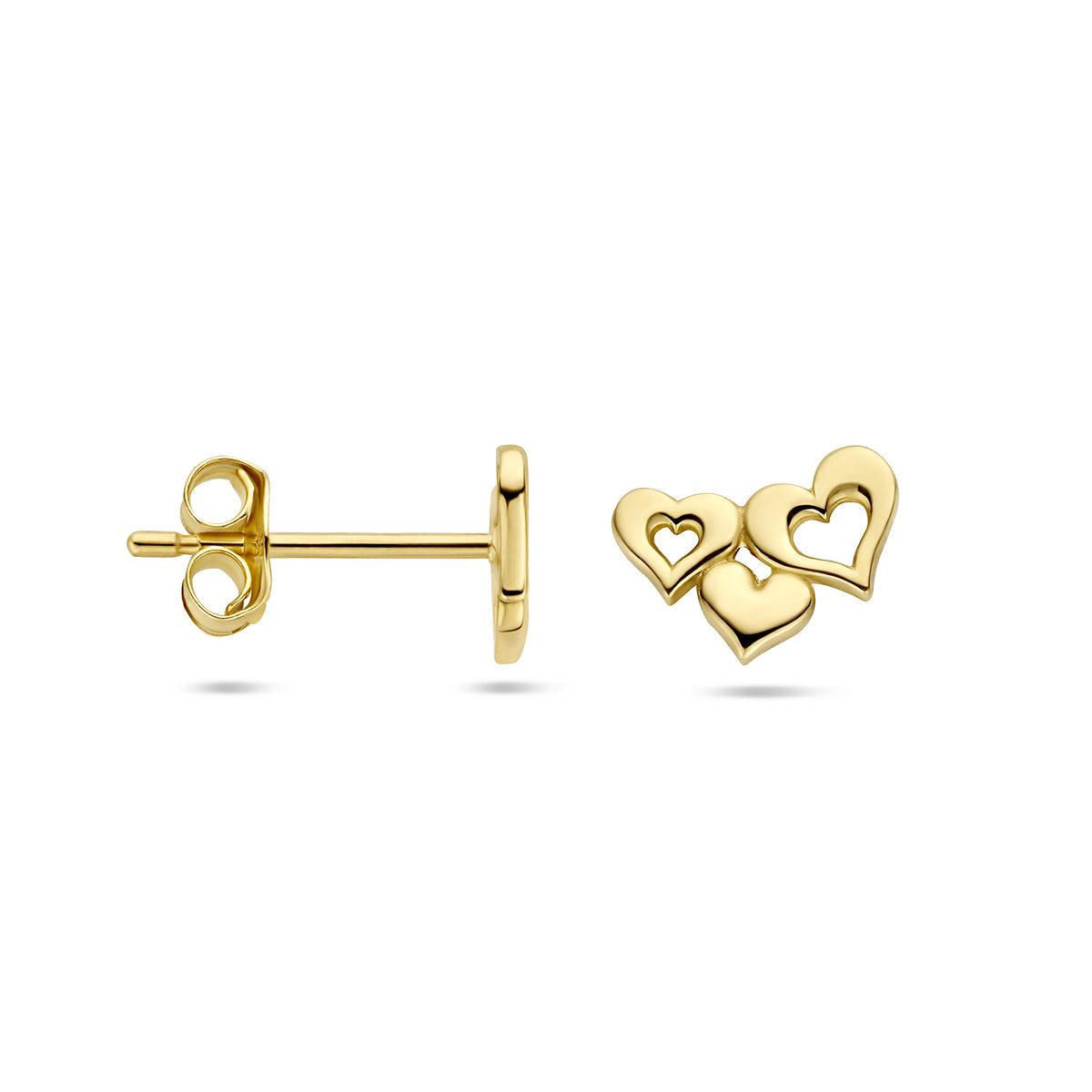 Ohrstecker Herzen 14K Gelbgold