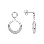 oorhangers zirkonia 25 mm zilver gerhodineerd