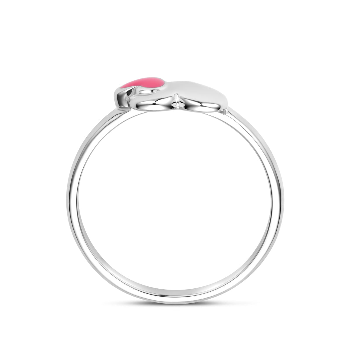 Ring Emaille Herz Silber rhodiniert