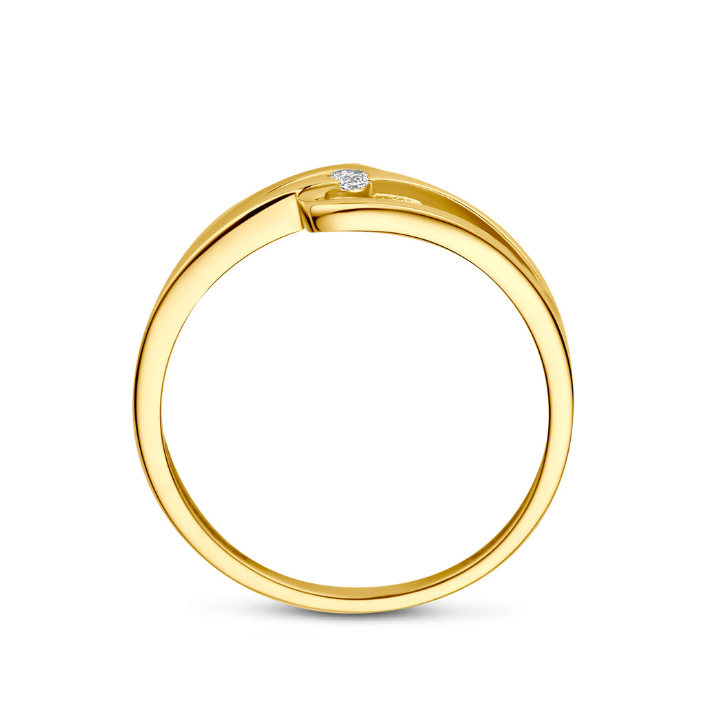 ring zirkonia 14K geelgoud