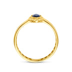 9k ring blauw zirkonia 9K geel
