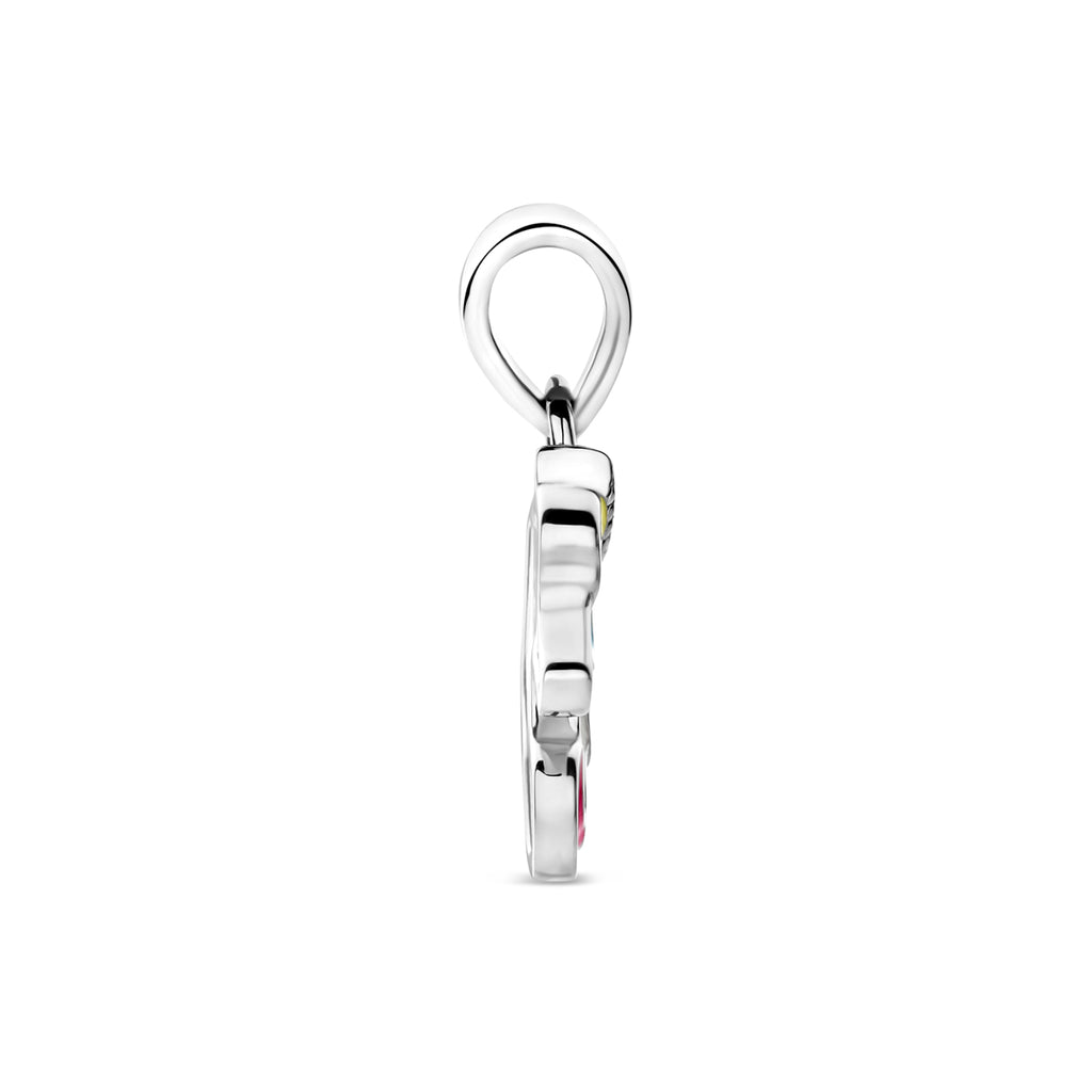 Anhänger Einhorn Emaille 15 mm Silber rhodiniert