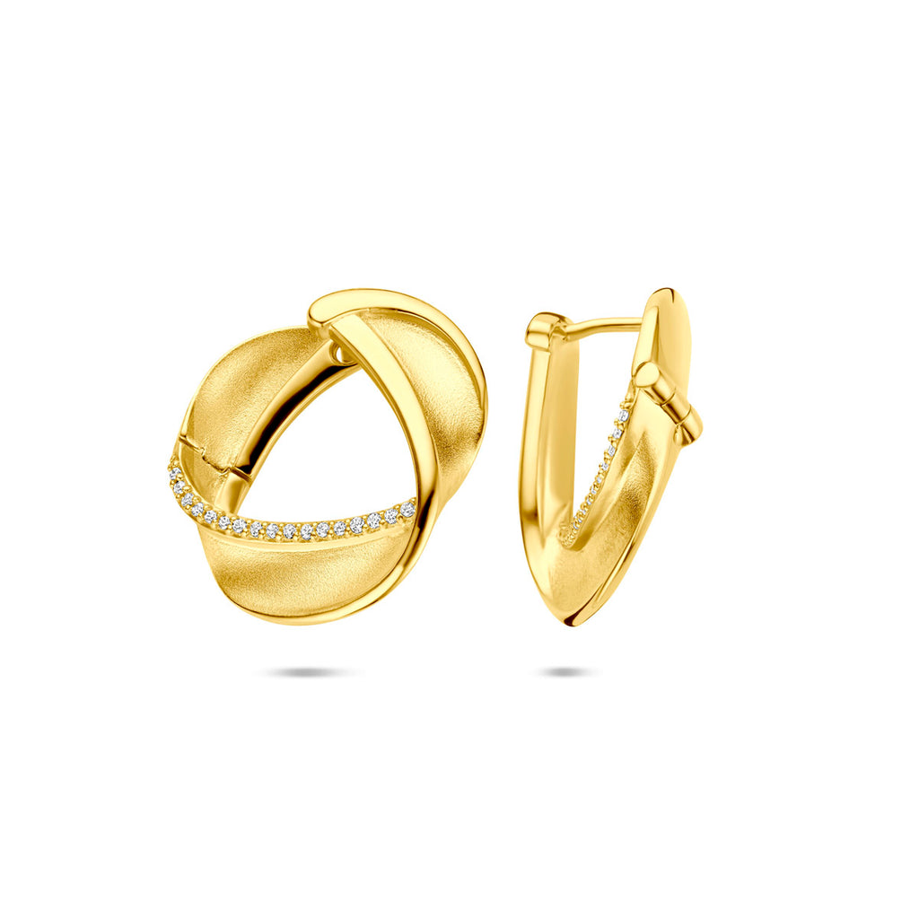 klapoorringen zirkonia poli/mat 21,5 mm 1 micron zilver verguld (geel)