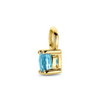 oorringhanger blauw topaas per stuk 14K geelgoud