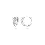 klapoorringen zirkonia 11 mm zilver gerhodineerd