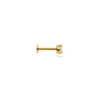flat back piercing ovaal zirkonia 3 mm 1 micron zilver verguld (geel)