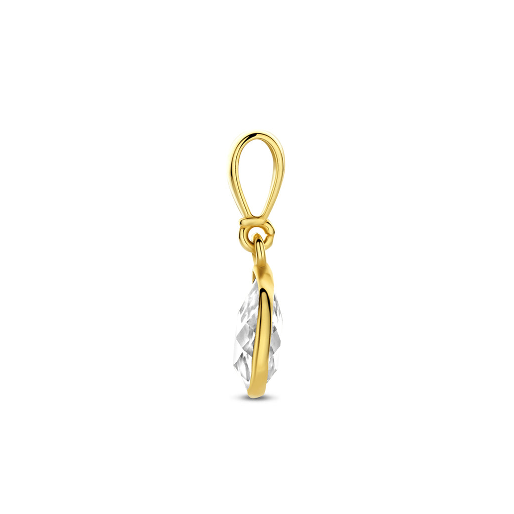 9k hanger zirkonia peer 7,5 mm 9K geel - druppel/komma/pegel