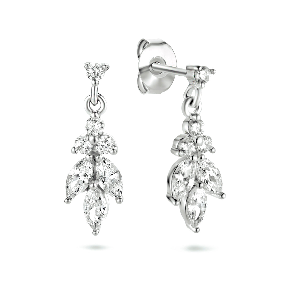 oorhangers zirkonia 18 mm zilver gerhodineerd