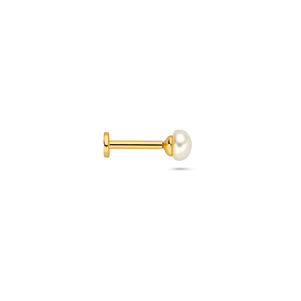 flat back piercing parel 1 micron zilver verguld (geel)