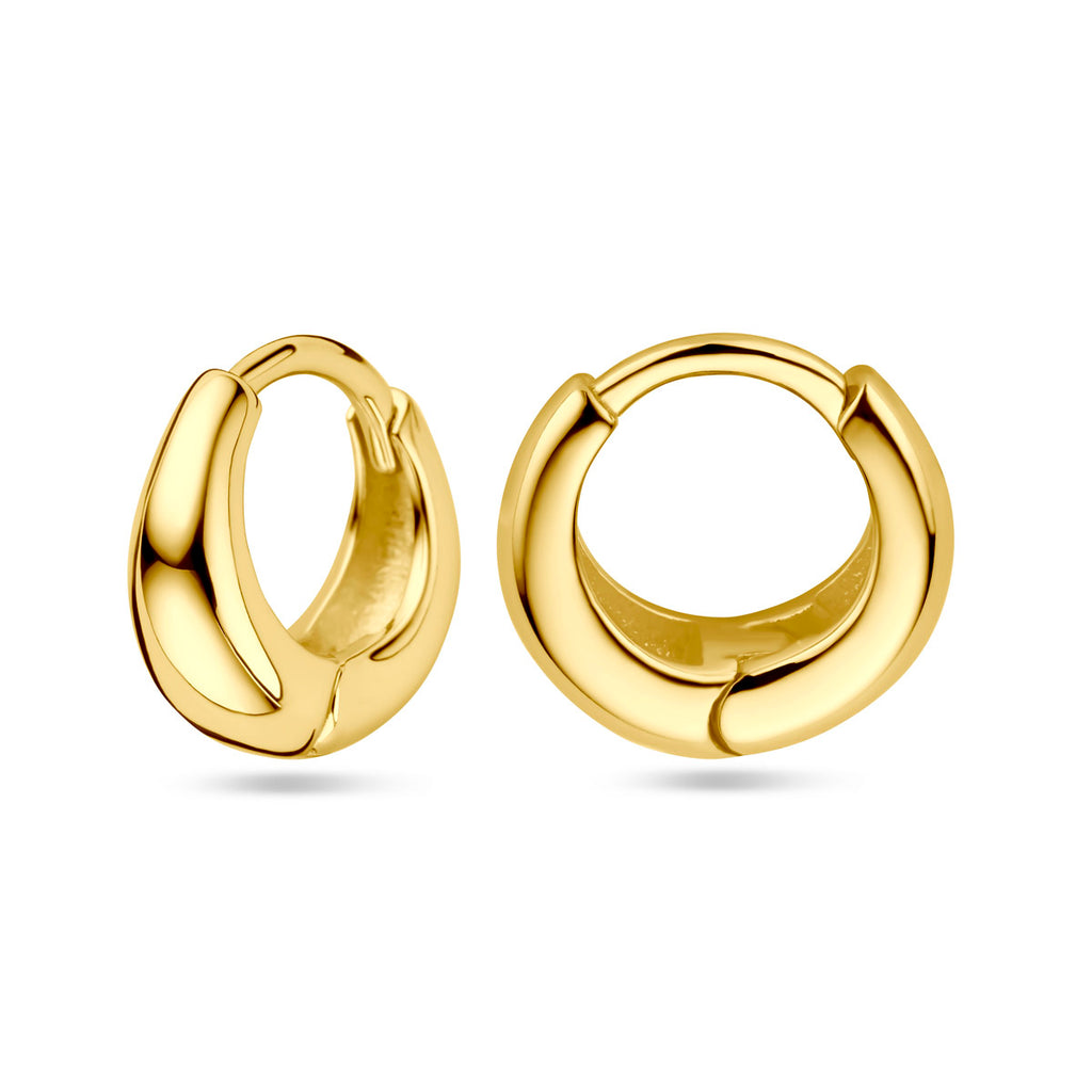 klapoorringen 11.5 mm 1 micron zilver verguld (geel)