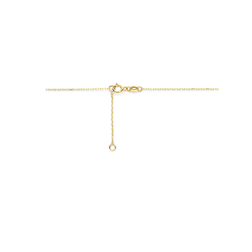 collier diamant 0.14ct h si 42 - 45 cm 18K geelgoud