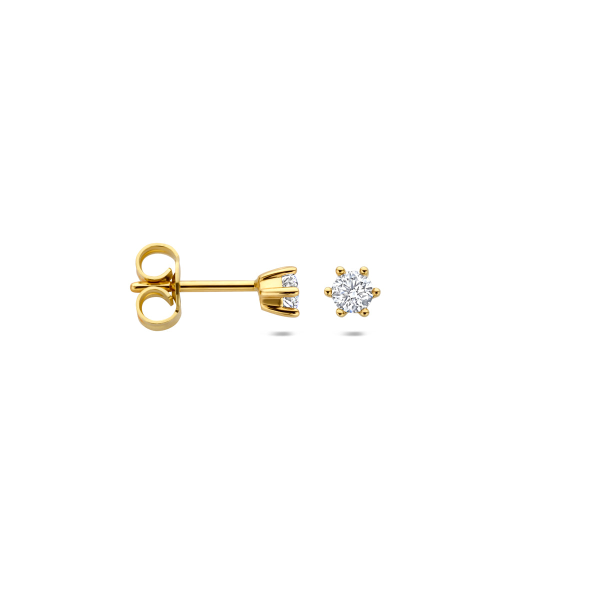 Ohrstecker Labor-Diamant 0,25ct (2x 0,125ct) F VS 4 mm 14K Gelbgold