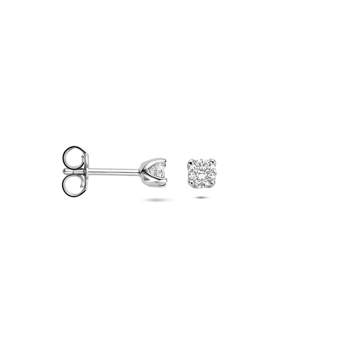 Ohrstecker Zirkonia 3,5 mm Silber rhodiniert