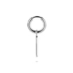 oorring per stuk 13 mm zilver gerhodineerd