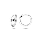 Klappohrringe Labor-Diamant 0.06ct (2x 0.03ct) F VS 14 mm rhodiniertes Silber