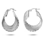 Ohrringe 30 mm Silber rhodiniert