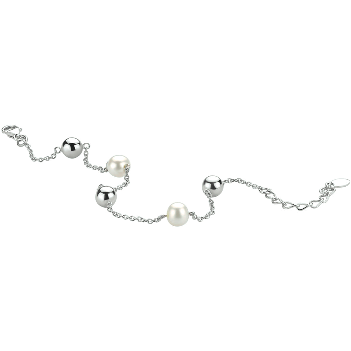 armband parel 16 + 3 cm zilver gerhodineerd