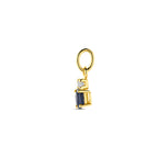 hanger saffier en zirkonia 12 mm 14K geelgoud