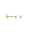 oorknoppen zirkonia 14K geelgoud