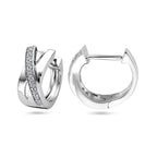 klapoorringen zirkonia 14 mm zilver gerhodineerd
